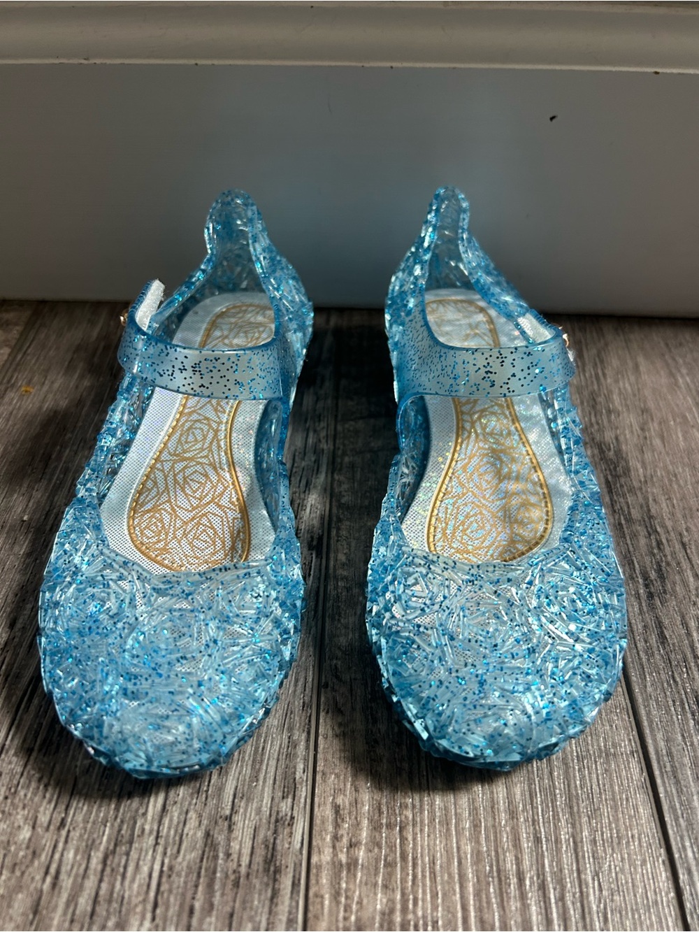 Kids Sparkle Jelly Mary Jane Shoes - Light Blue